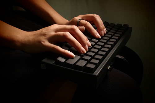 typing hands